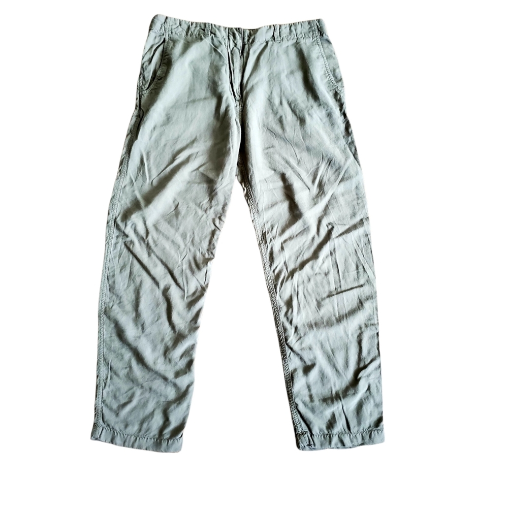 MAX STUDIO OLIVE GREEN ANKLE CROP PANTS - 2
